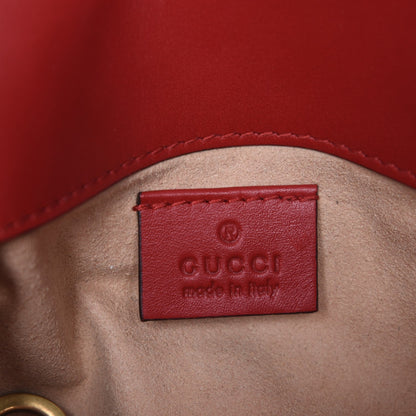 Gucci Calfskin Matelasse Super Mini GG Marmont Shoulder Bag Hibiscus Red 6 of 8