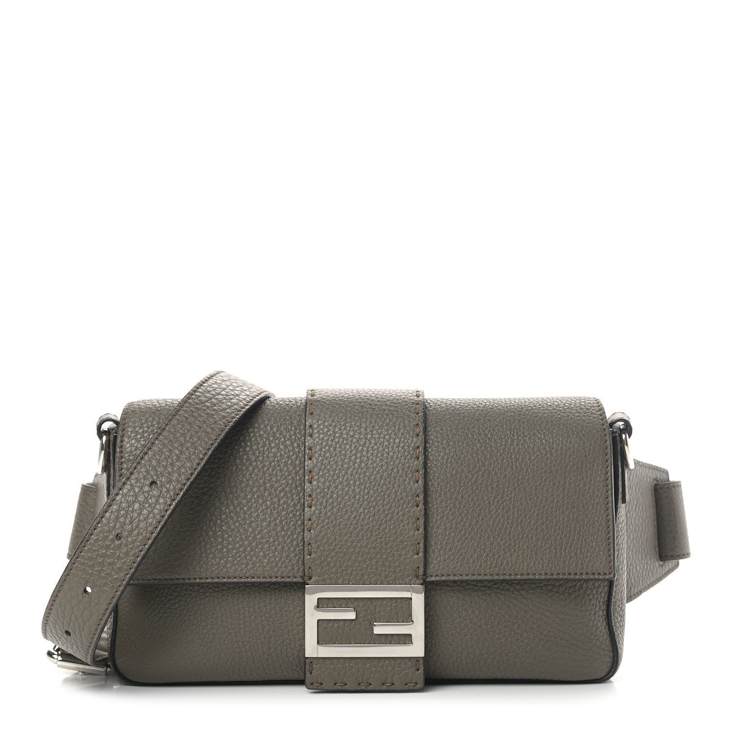 Fendi Cuoio Romano Selleria Belt Baguette Bag Taupe 1 of 11