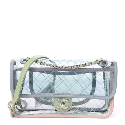 Chanel Lambskin PVC Quilted Medium Coco Splash Flap Blue Green 1 of 10