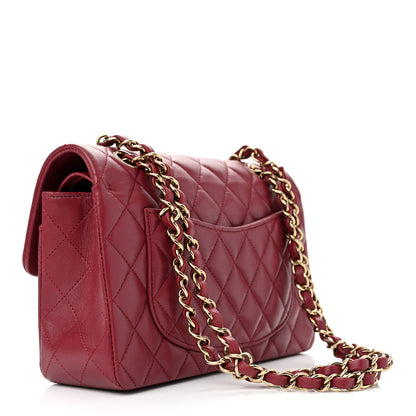 Chanel Lambskin Quilted Small Double Flap Burgundy 3 of 11