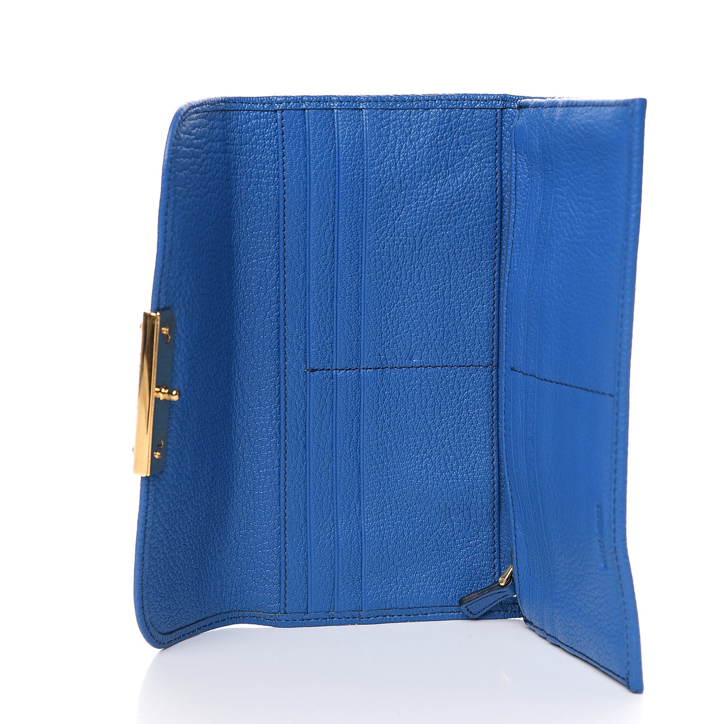 Goatskin Madras Flap Wallet Cobalto