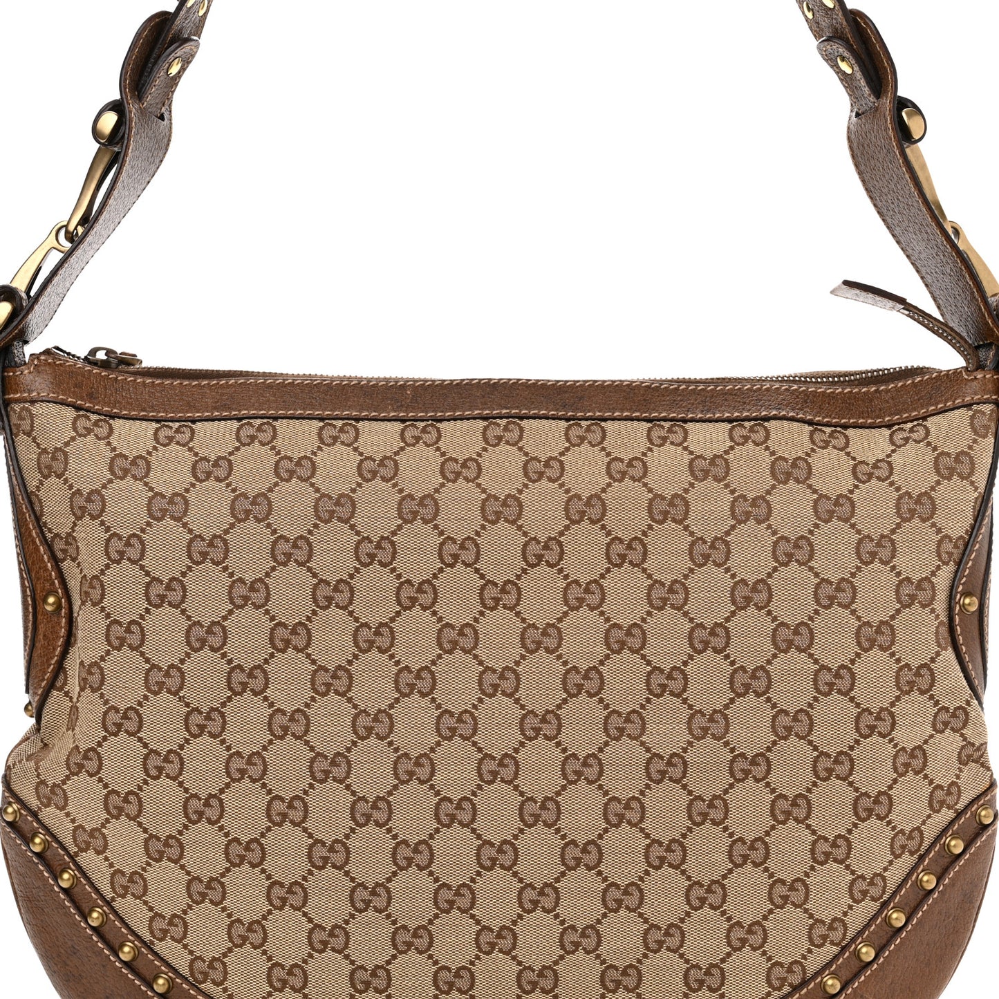 Monogram Pelham Studded Shoulder Bag Brown