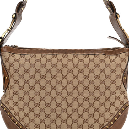 Gucci Monogram Pelham Studded Shoulder Bag Brown 8 of 13