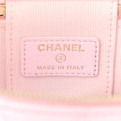 Chanel Lambskin Quilted Mini Top Handle Vanity Case With Chain Light Pink 7 of 10