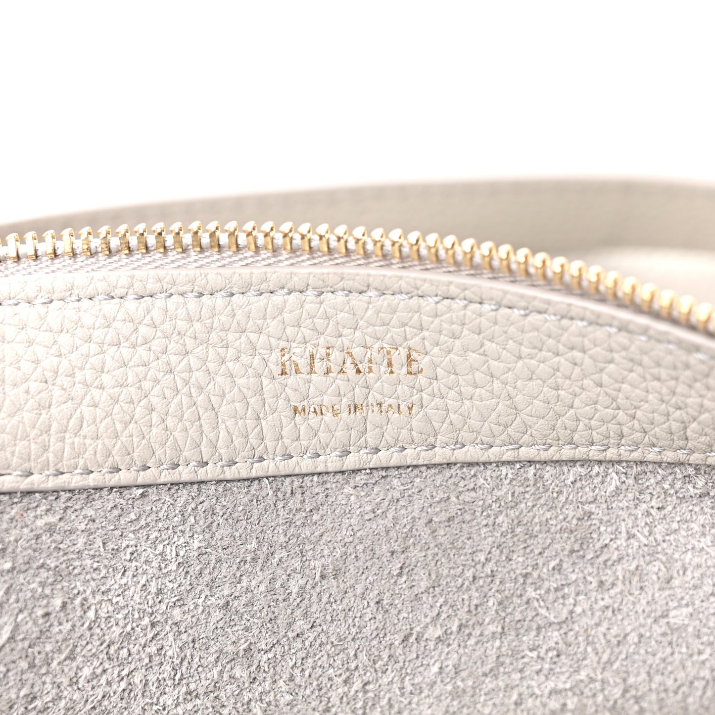 Pebbled Calfskin Augustina Small Crossbody Light Grey