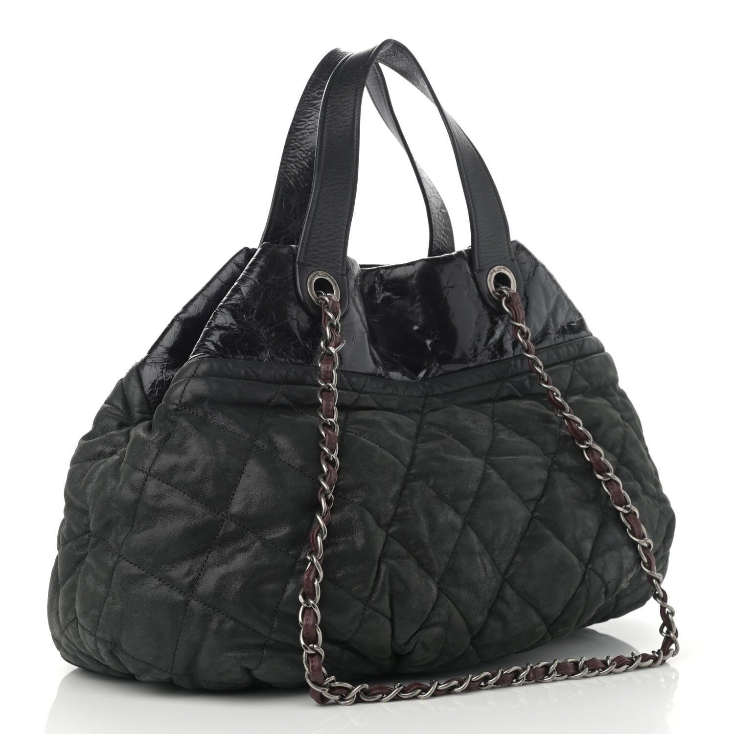 Chanel Iridescent Calfskin Quilted Large In The Mix Tote Black 3 of 11