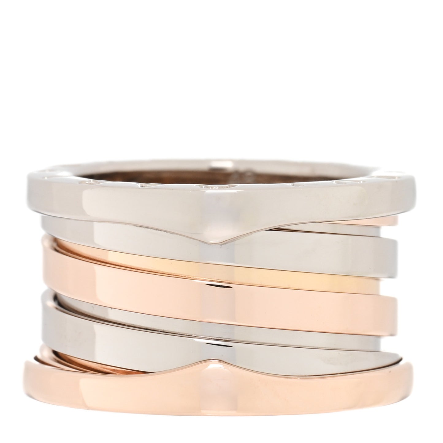 18K Rose White Gold Labyrinth B.Zero1 Four-Band Ring 48 4.5
