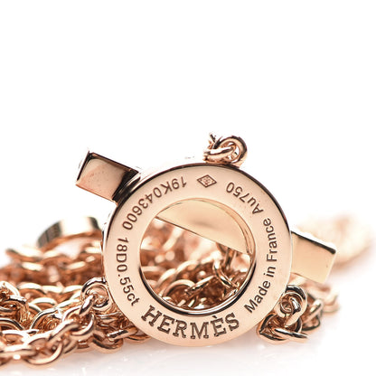 Hermes 18K Rose Gold Diamond Finesse Lariat Necklace 5 of 5