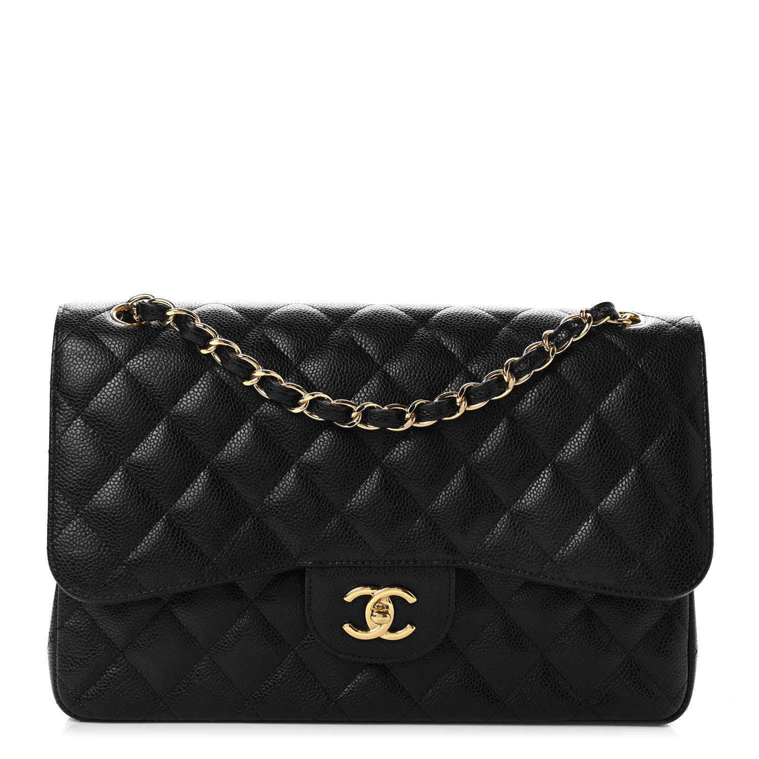 Chanel Caviar Quilted Jumbo Double Flap Black 1 of 9