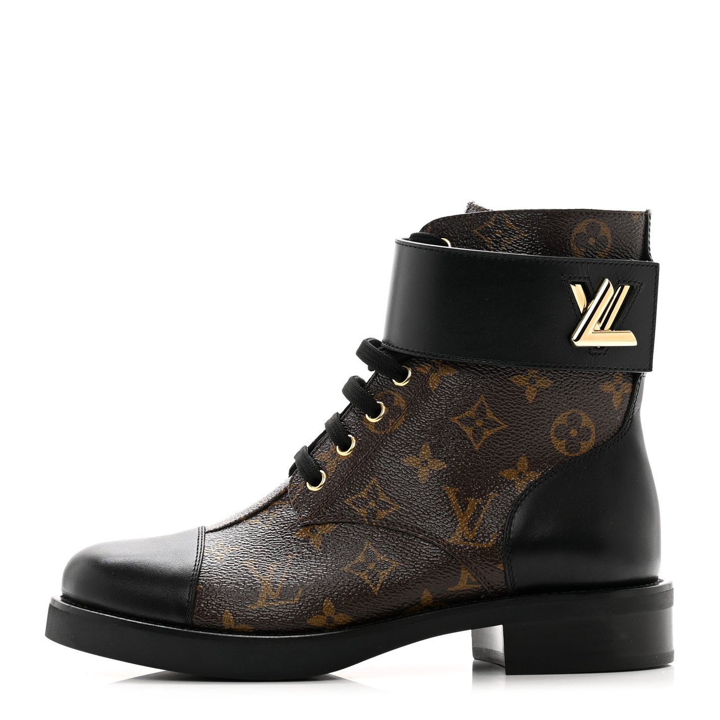 Calfskin Monogram Wonderland Flat Ranger Boots 38 Black