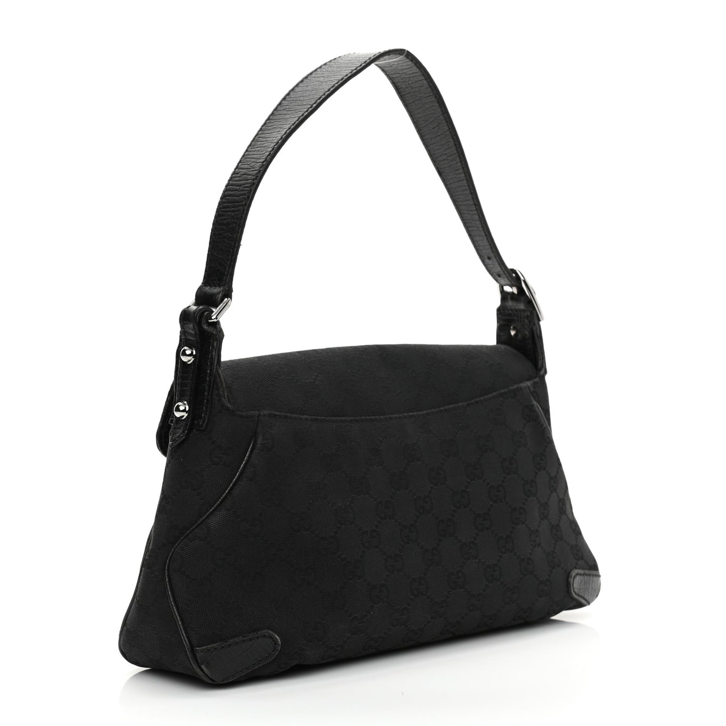 Monogram Horsebit Chain Flap Shoulder Bag Black