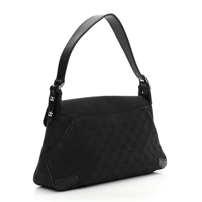 Gucci Monogram Horsebit Chain Flap Shoulder Bag Black 3 of 18