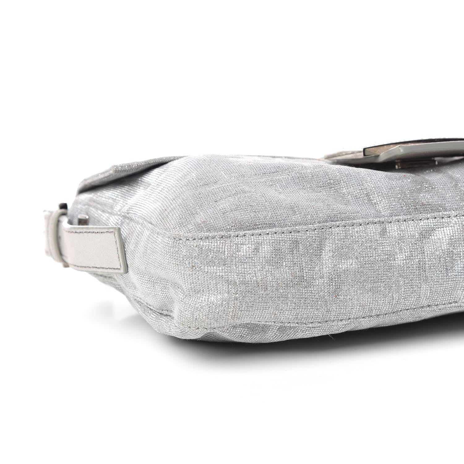 Fendi Metallic Lurex Zucca Baguette Silver 5 of 9
