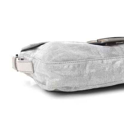 Fendi Metallic Lurex Zucca Baguette Silver 5 of 9