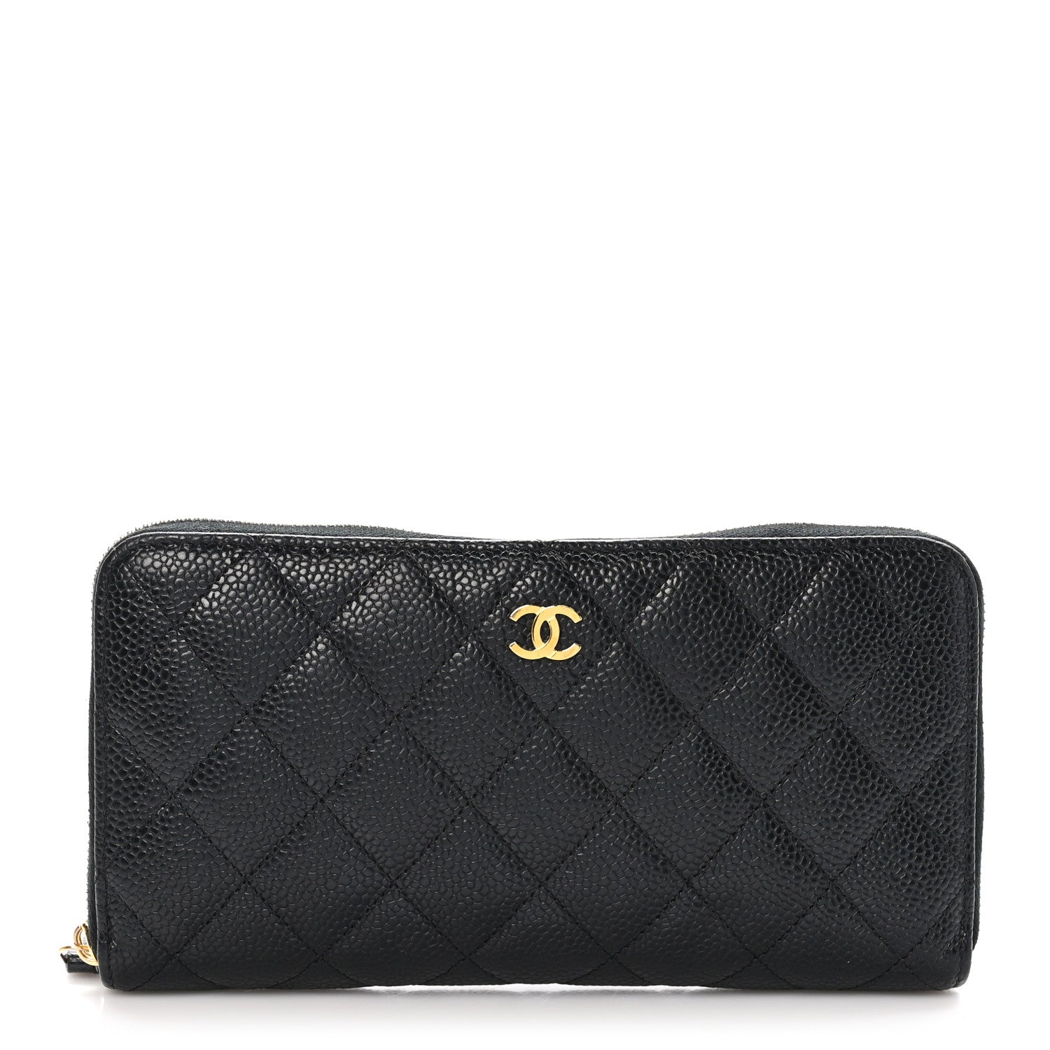Chanel Caviar Quilted Large Gusset Zip Around Wallet Black 1 of 11