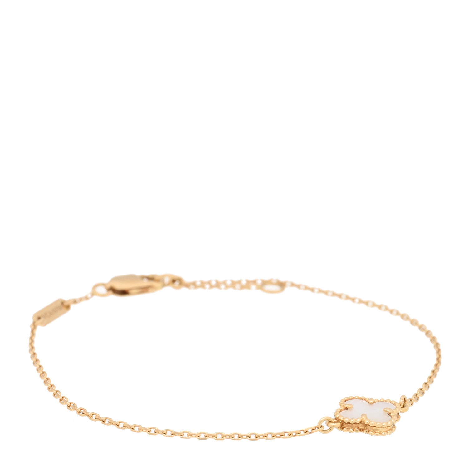 Van Cleef & Arpels 18K Yellow Gold Mother of Pearl Sweet Alhambra Bracelet 1 of 3