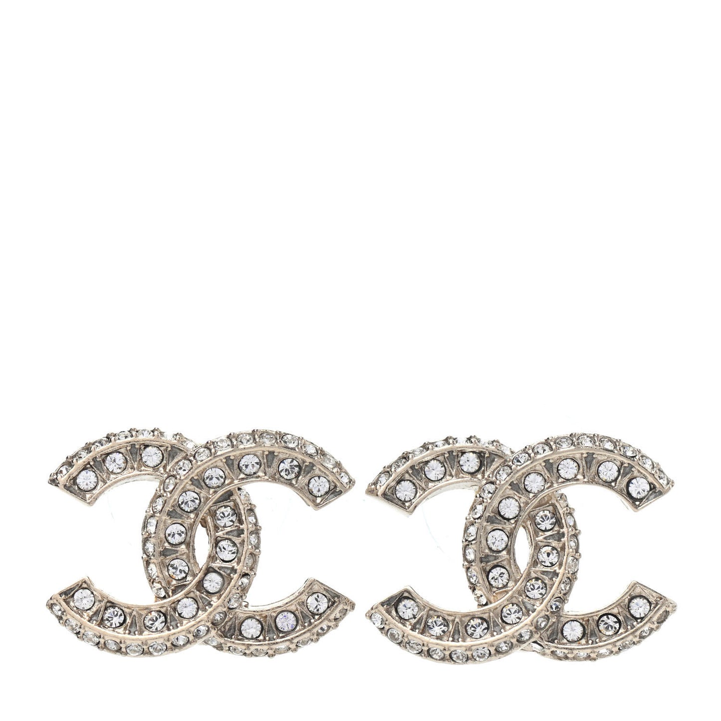 Crystal Timeless CC Earrings Light Gold