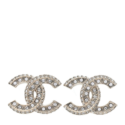 Chanel Crystal Timeless CC Earrings Light Gold 1 of 4