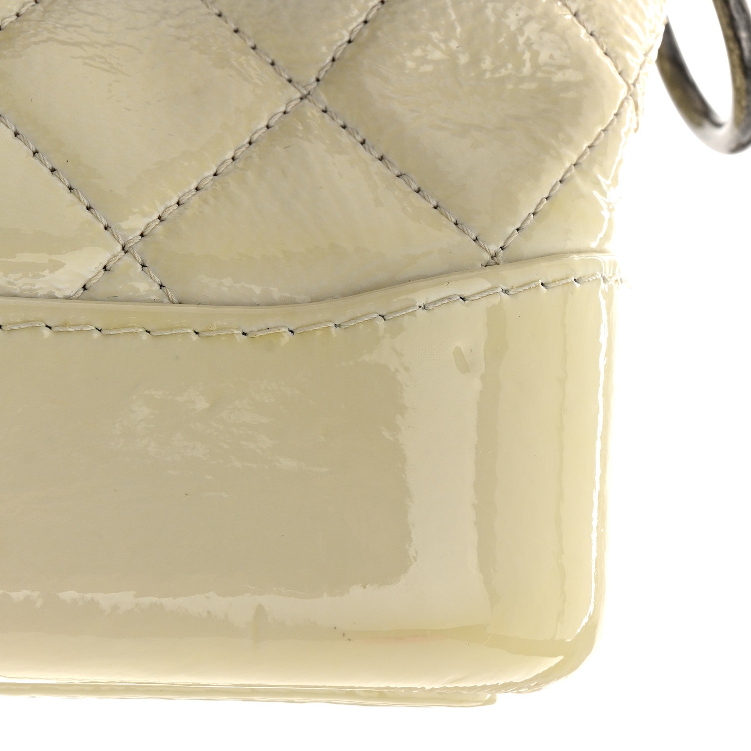 Chanel Patent Goatskin Quilted Small Gabrielle Hobo White 12 of 12