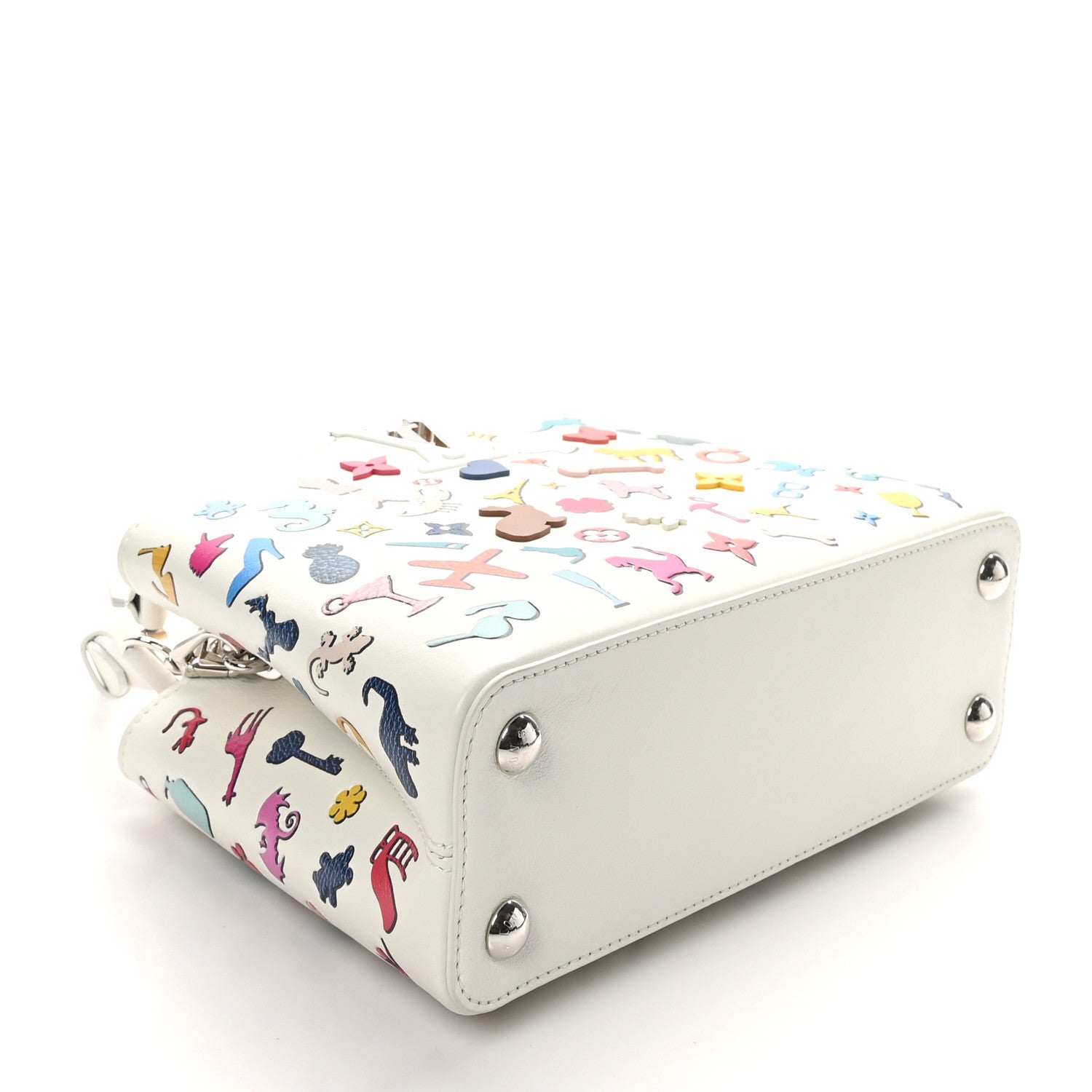 Louis Vuitton X VIK MUNIZ Taurillon Arty Capucines BB White Multicolor 4 of 10