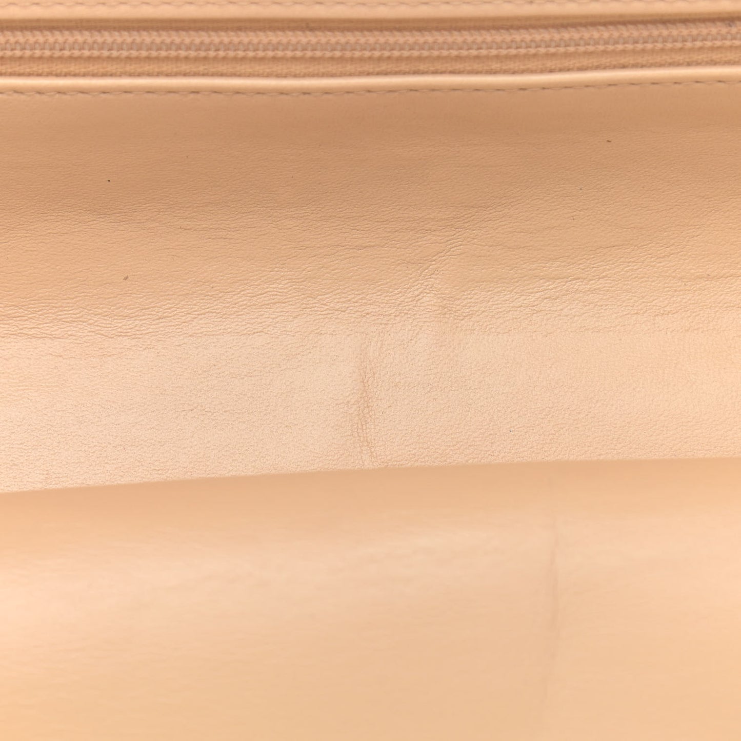Lambskin Quilted Medium Double Flap Beige