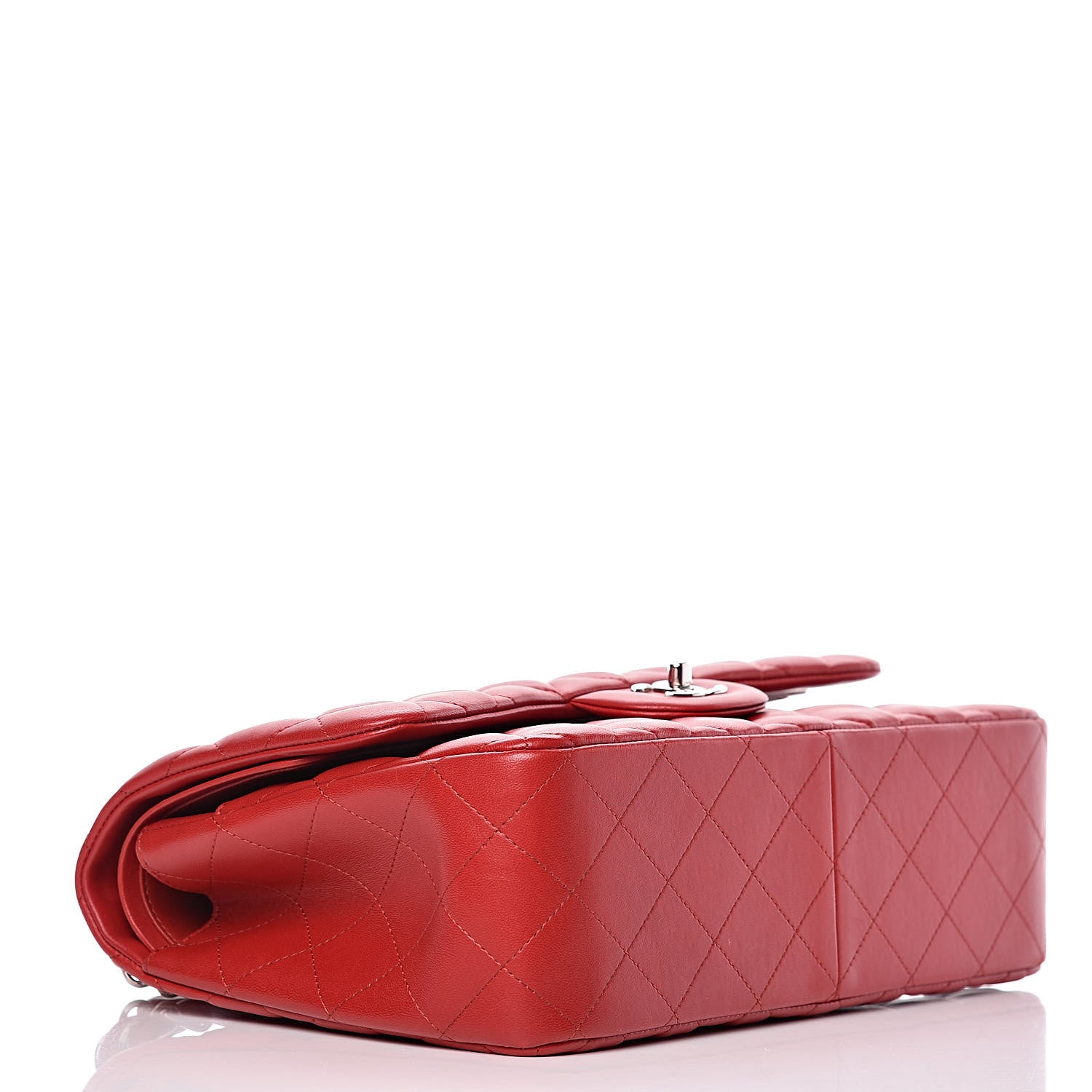 Chanel Lambskin Quilted Jumbo Double Flap Red 4 of 11