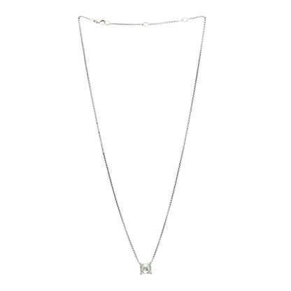 David Yurman Sterling Silver Diamond Prasiolite 9mm Petite Chatelaine Pendant Necklace 3 of 4