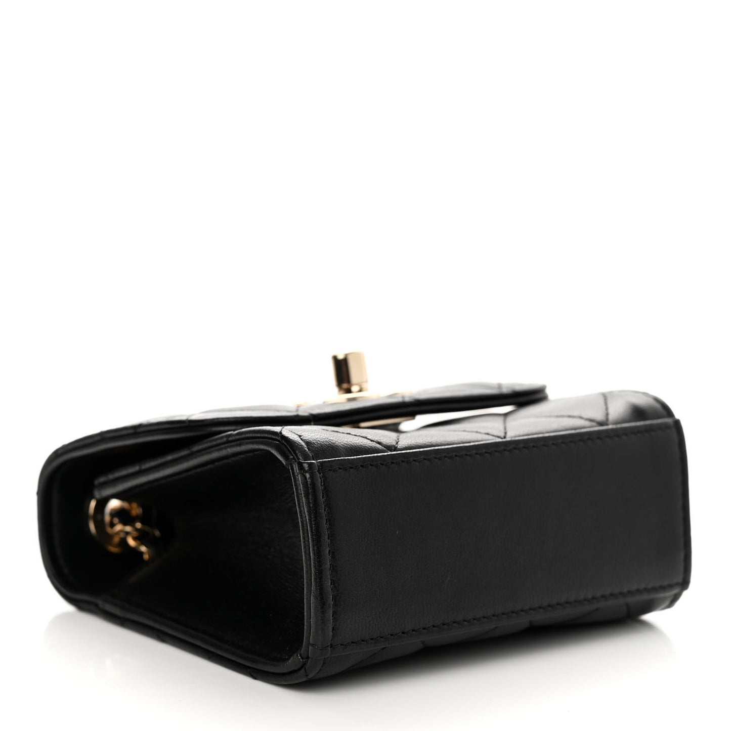Lambskin Quilted Mini Trendy CC Chain Wallet Black