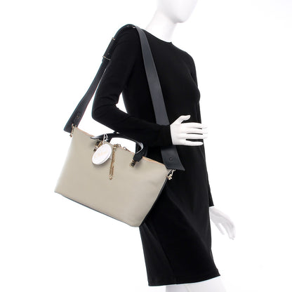 Chloe Smooth Calfskin Large Baylee Tote Marshmallow Grey Black 2 of 9