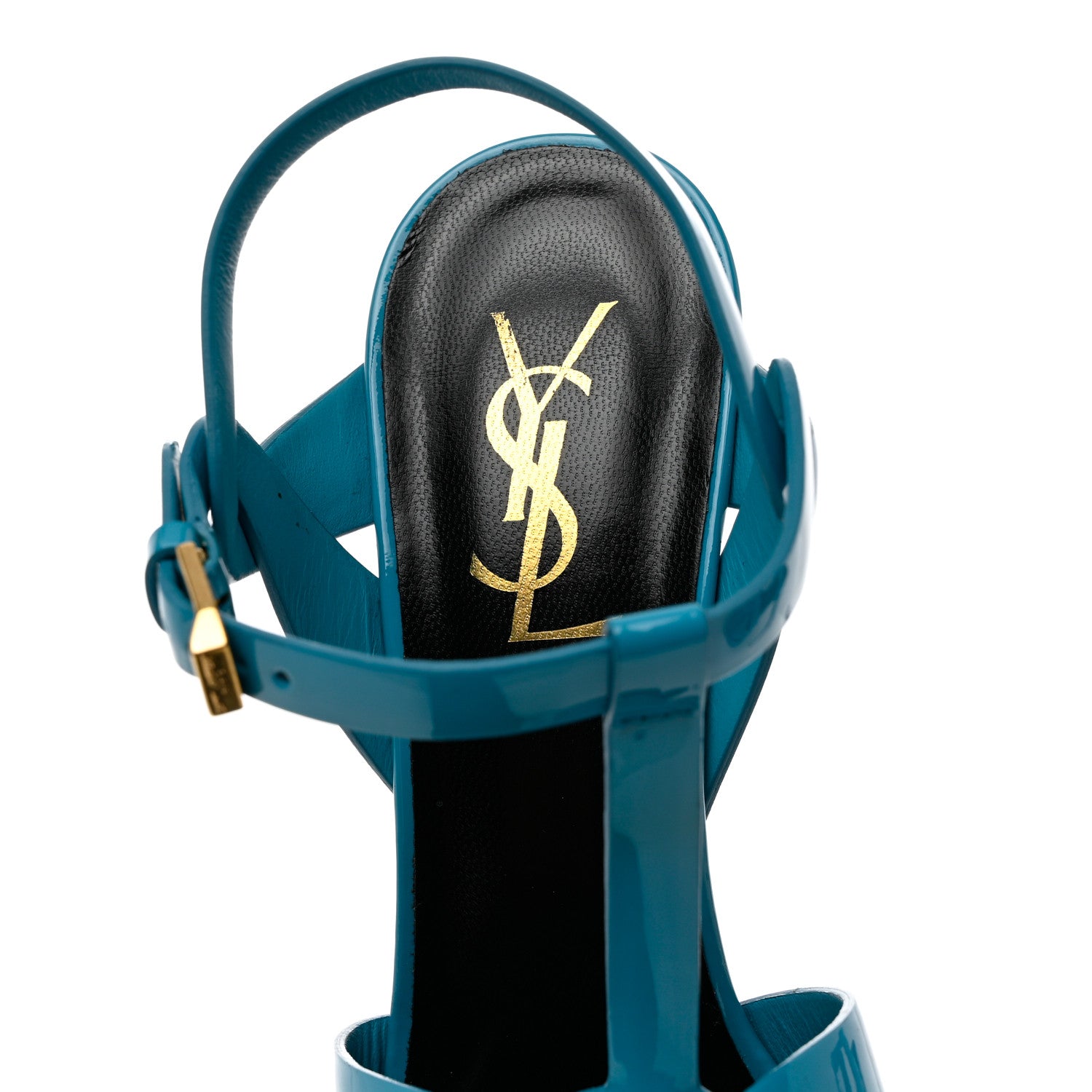 Saint Laurent Patent Tribute 105 Platform Sandals 36.5 Turquoise 7 of 13