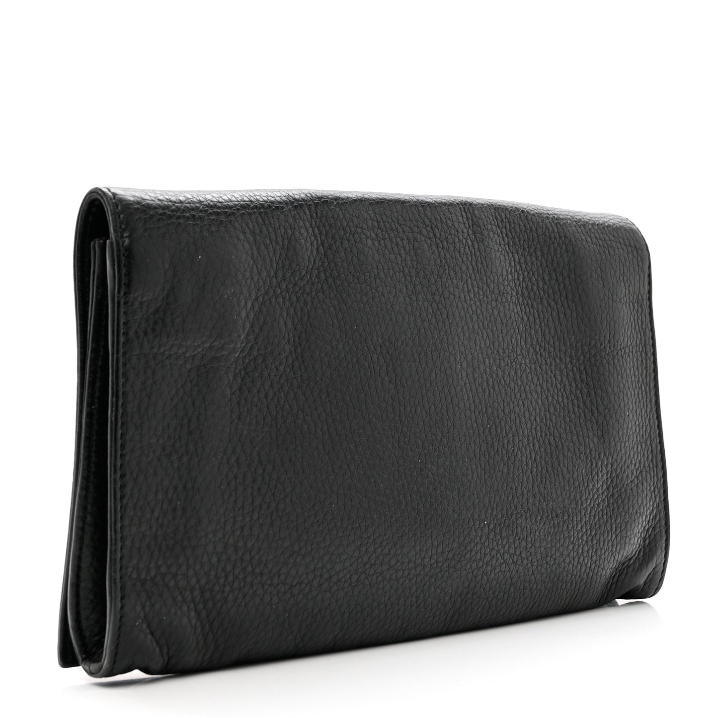 Pebbled Calfskin Medium Soho Clutch Black