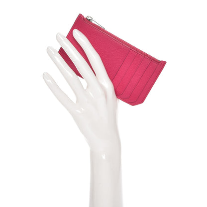 Saint Laurent Grained Calfskin 5 Fragments Zip Pouch Card Holder Bubblegum 2 of 8