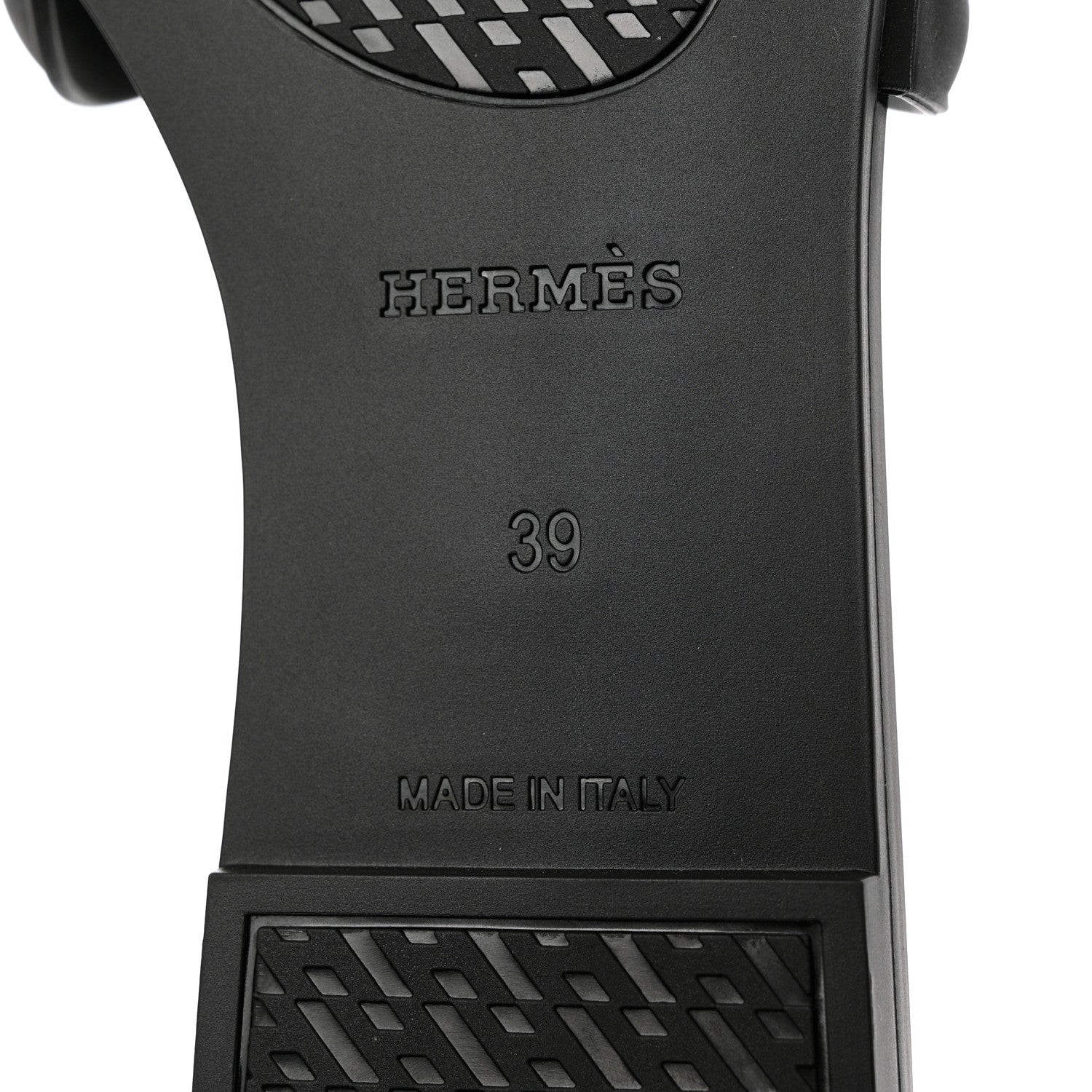 Hermes Rubber Aloha Sandals 39 Black 7 of 10