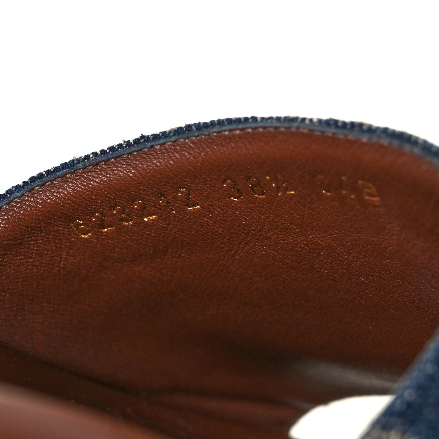 New Denim GG Monogram Angelina Platform 55mm Slide Sandals 38.5 Blue Tea