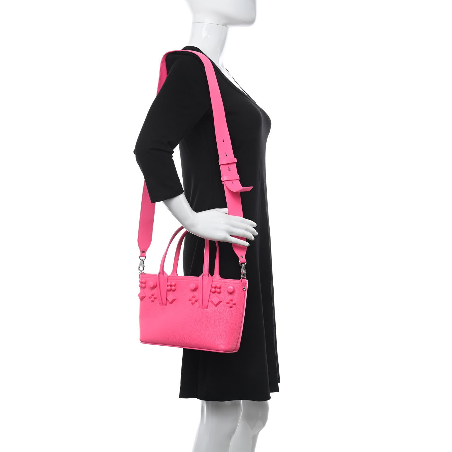 Christian Louboutin Calfskin Empire Spike Studded Mini East West Cabata Tote Poupidou 2 of 12