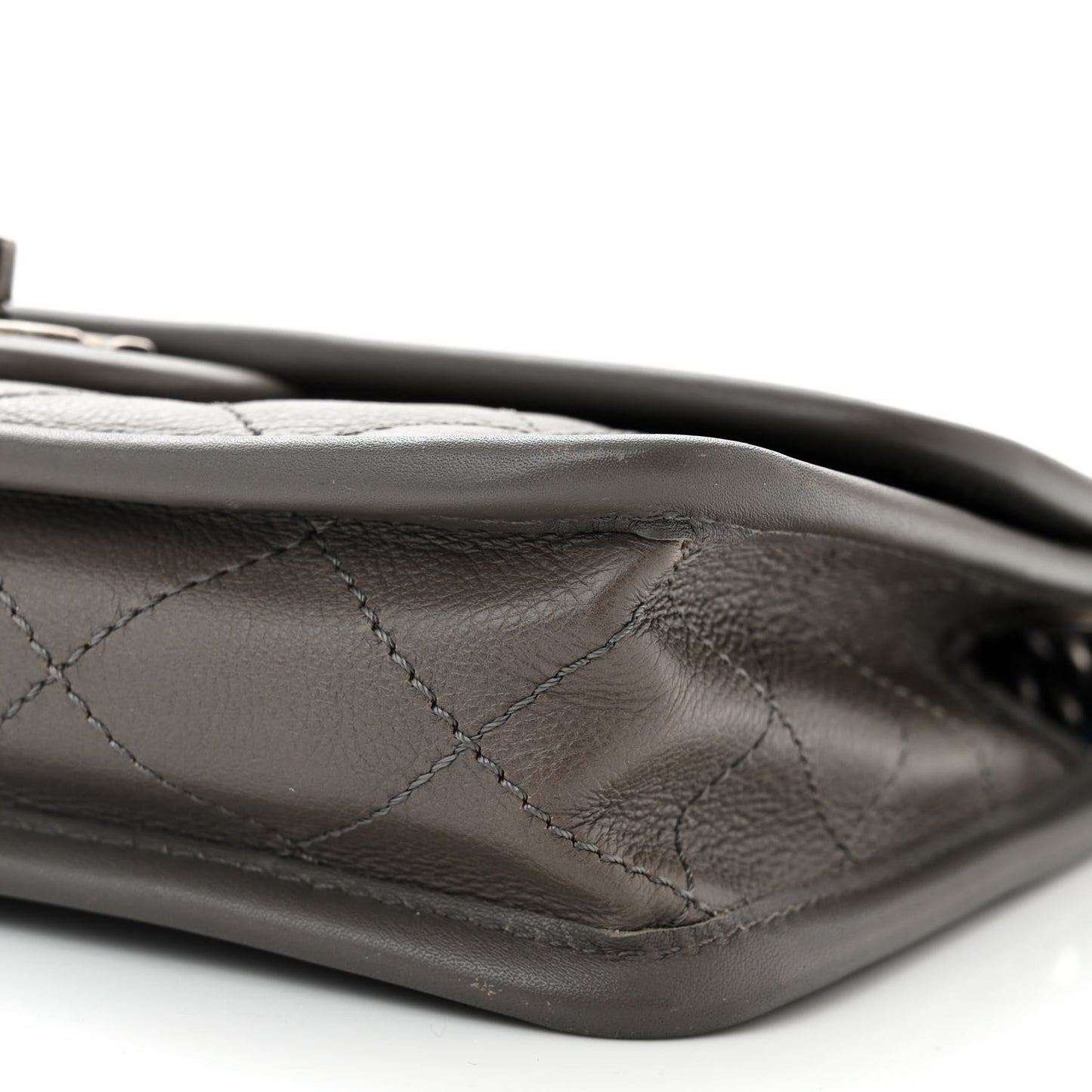 Calfskin Quilted Mini French Riviera Flap Grey