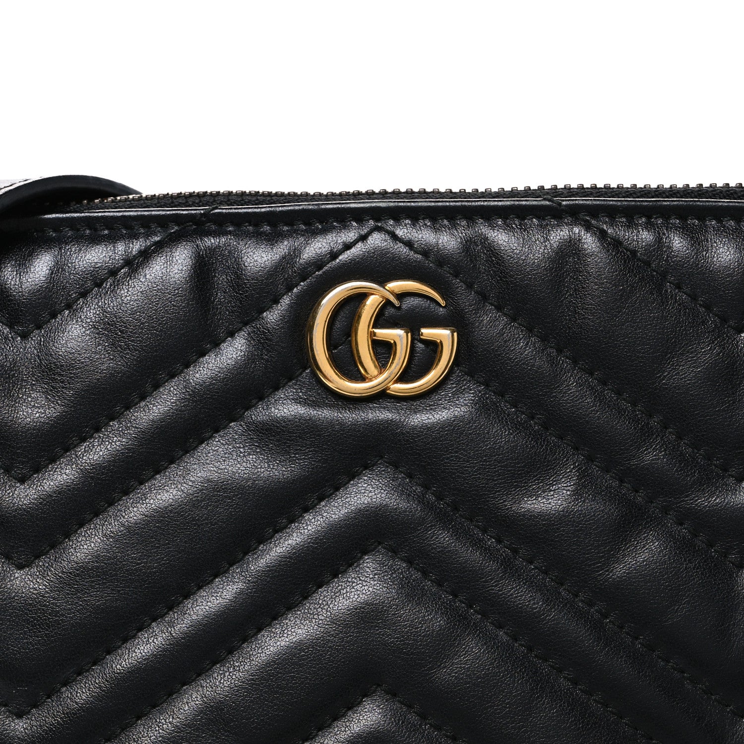 Gucci Calfskin Matelasse GG Marmont Flat Messenger Bag Black 8 of 11