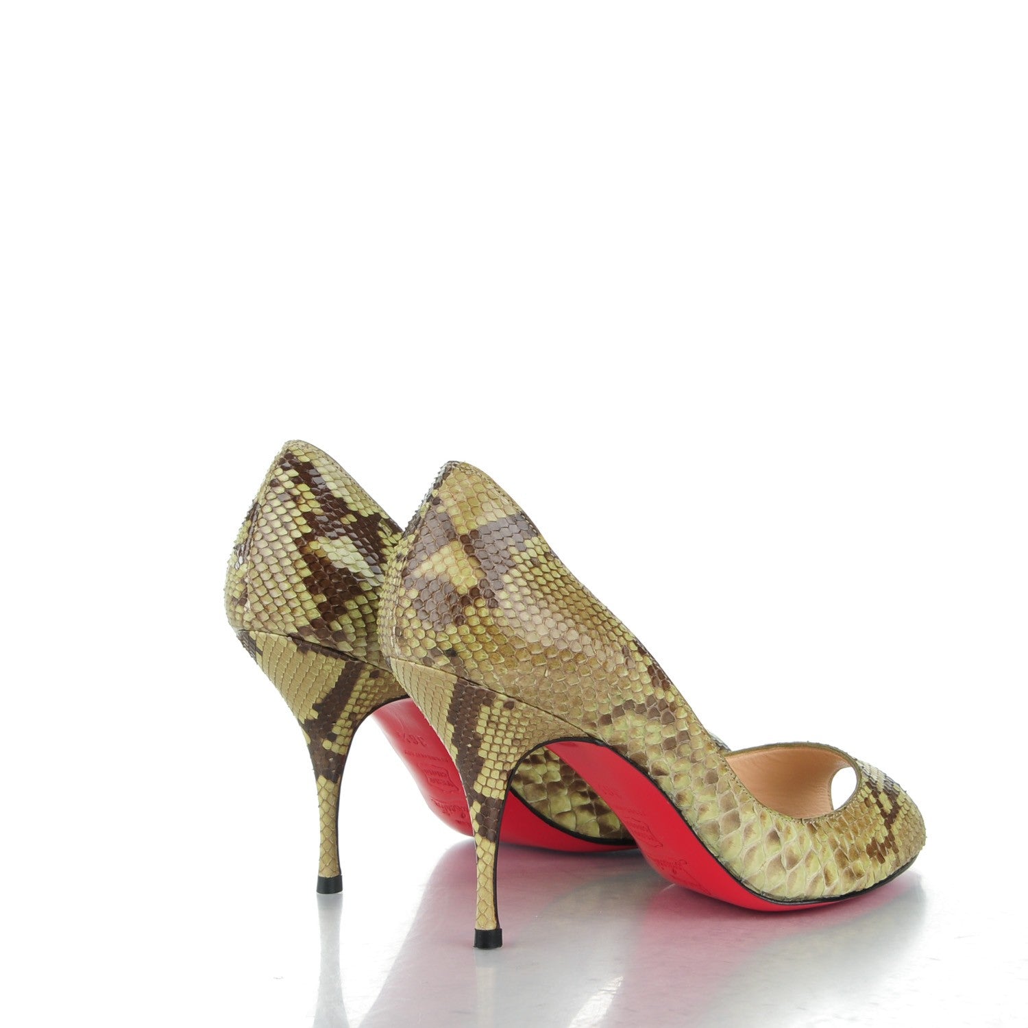 Christian Louboutin Python Yoyo 85 Pumps 36.5 Green 4 of 7