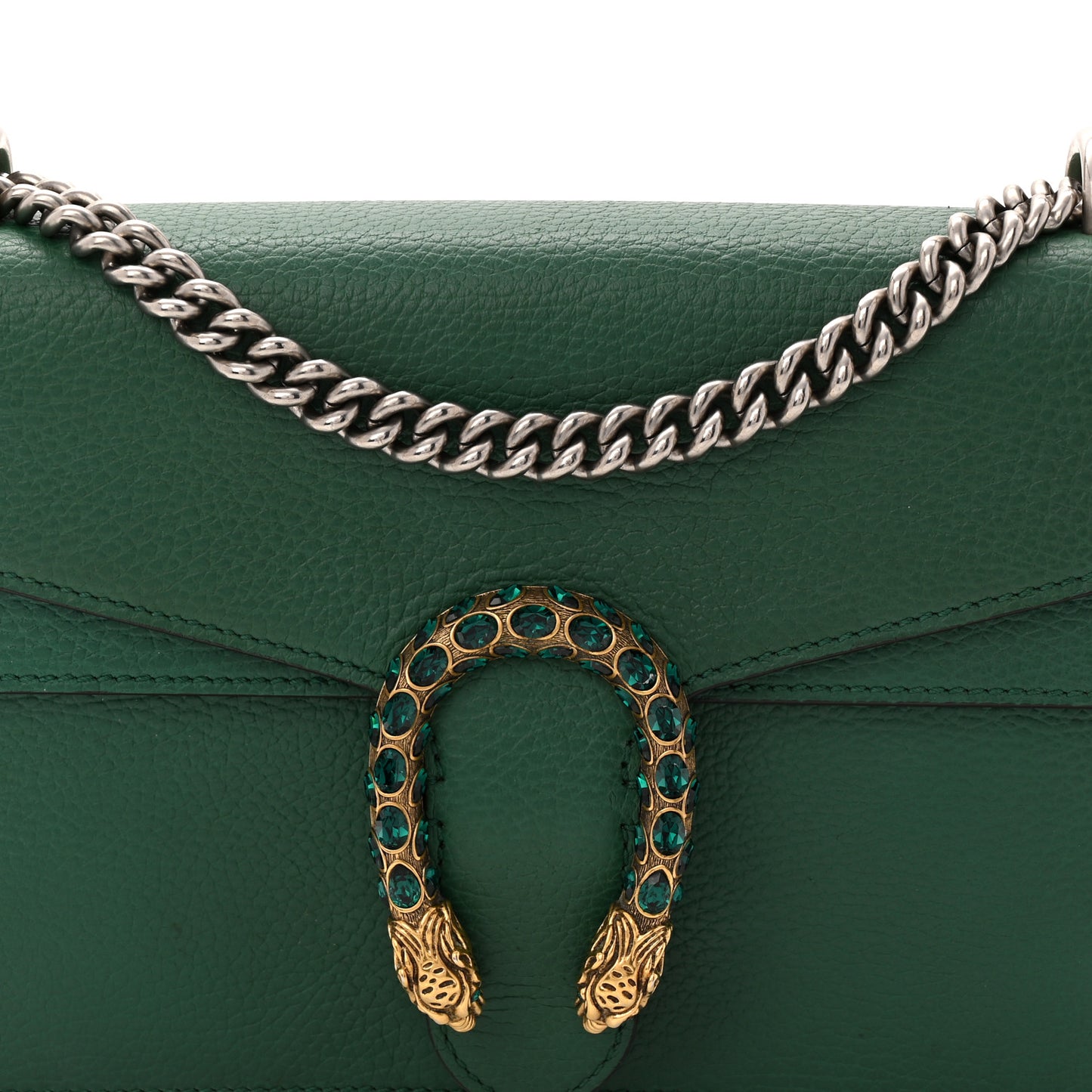 Pebbled Calfskin Small Dionysus Shoulder Bag Emerald