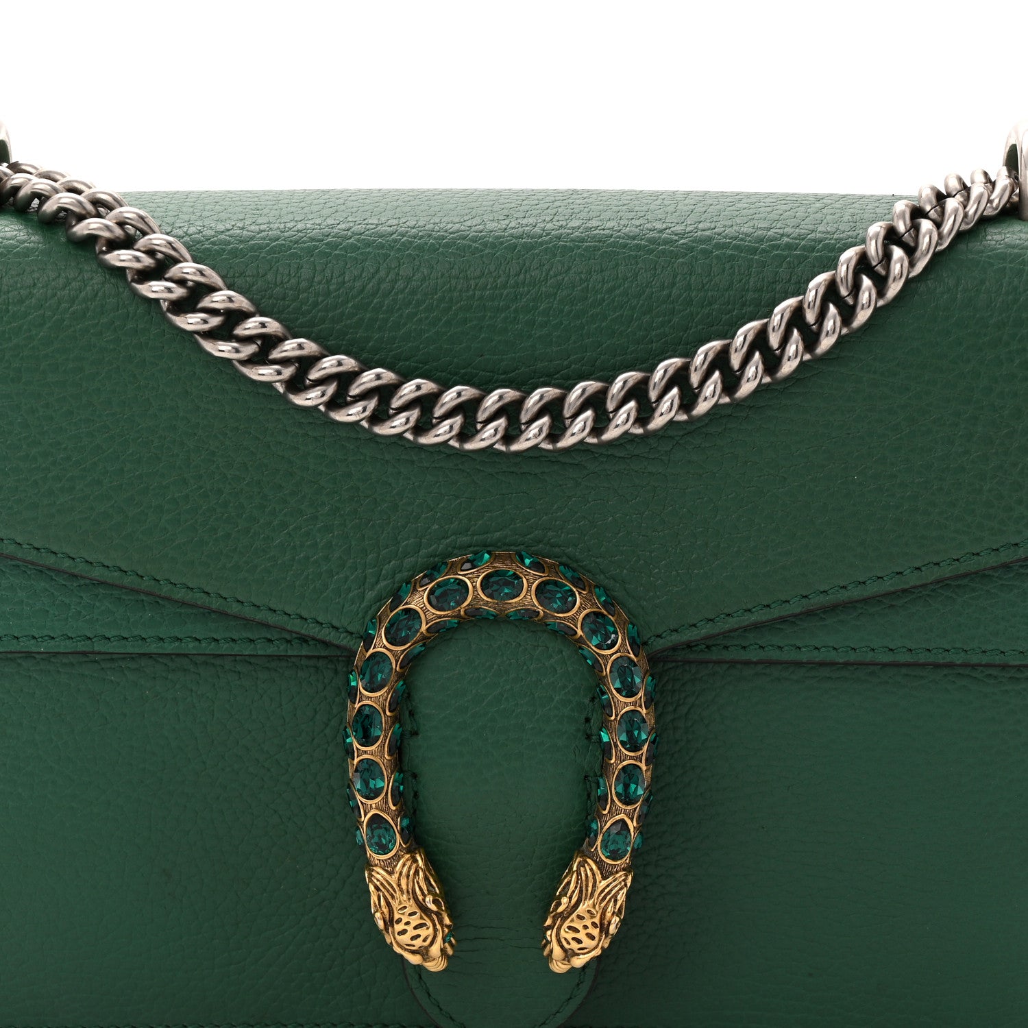 Gucci Pebbled Calfskin Small Dionysus Shoulder Bag Emerald 8 of 10