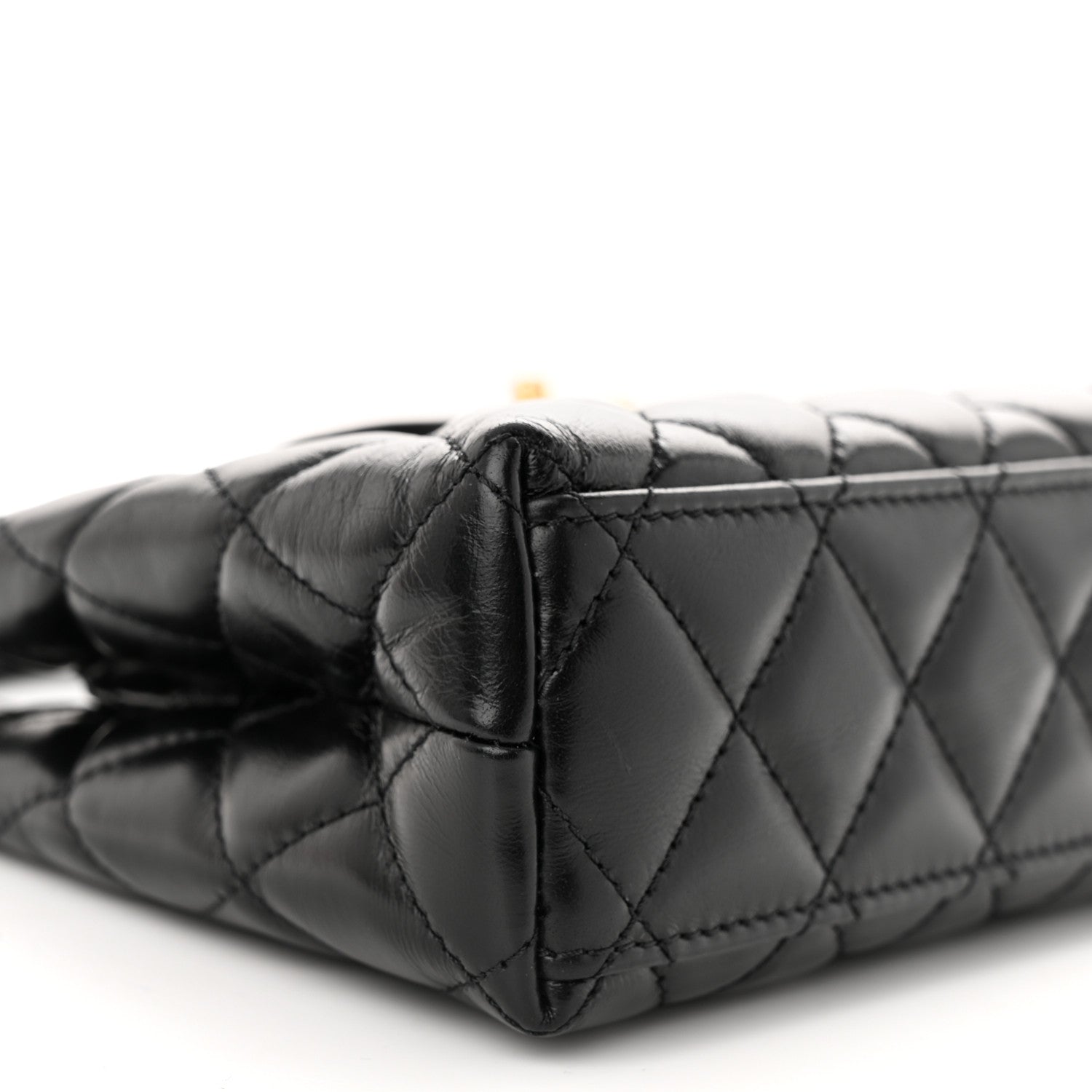 Chanel Shiny Aged Calfskin Quilted Nano Kelly Shopper Black 9 of 12