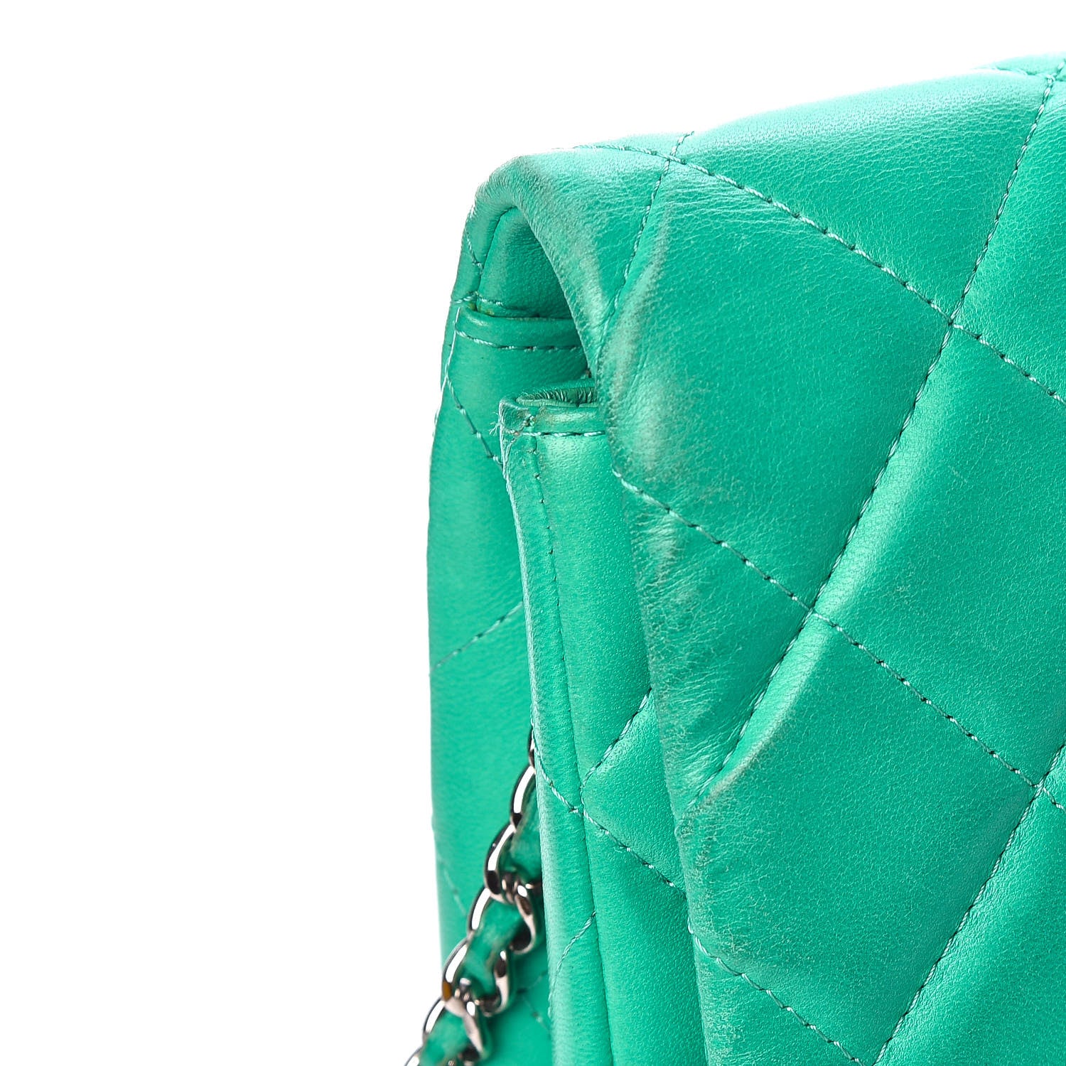 Chanel Lambskin Quilted Clutch With Chain Flap Green 11 of 14