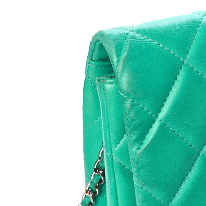 Chanel Lambskin Quilted Clutch With Chain Flap Green 11 of 14