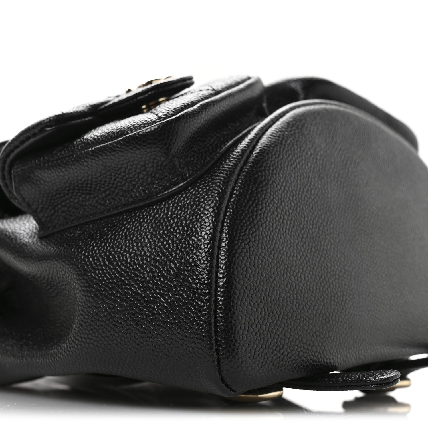 Chanel Shiny Caviar Quilted Small Duma Pockets Drawstring Backpack Black 10 of 11