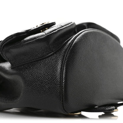 Chanel Shiny Caviar Quilted Small Duma Pockets Drawstring Backpack Black 10 of 11