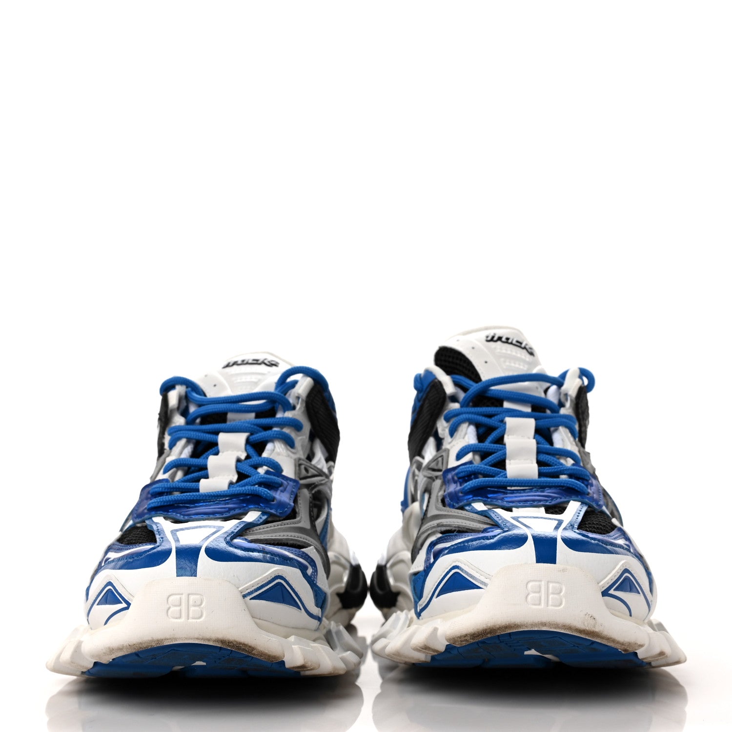 Balenciaga Rubber Mesh Tri-Color Mens Track.2 Open Sneakers 43 Blue Grey White 2 of 7