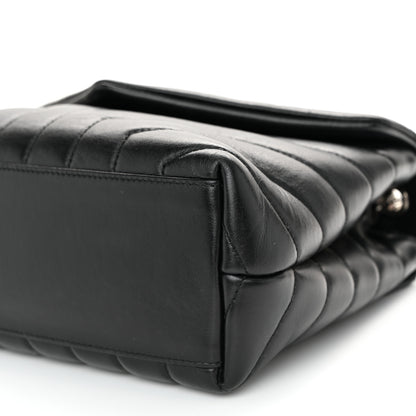 Saint Laurent Calfskin Y Quilted Monogram Small Loulou Chain Satchel Black 10 of 11