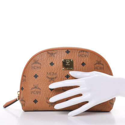 MCM Visetos Heritage Large Cosmetic Pouch Cognac 2 of 10