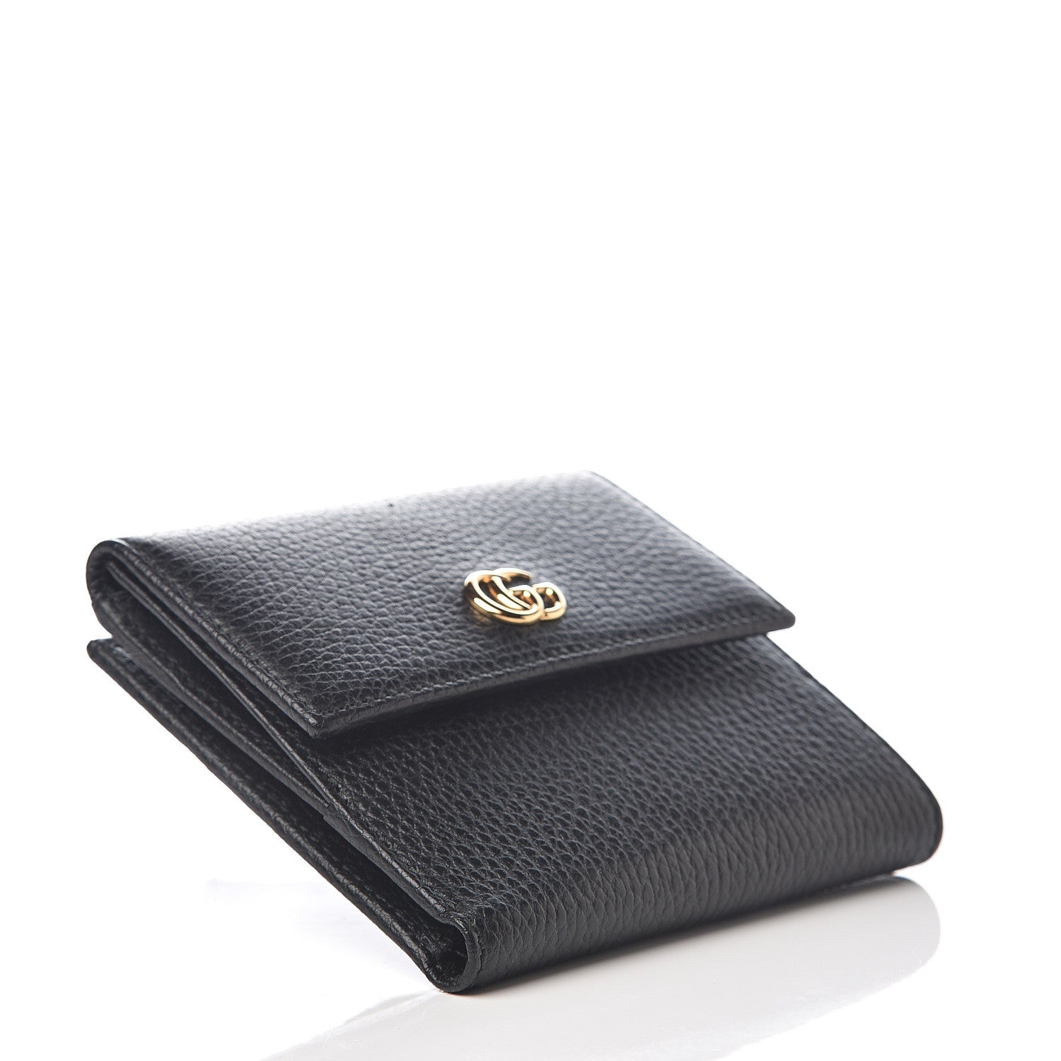 Gucci Dollar Calfskin Double G French Flap Wallet Black 3 of 6