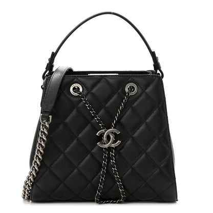 Chanel Caviar Quilted Small CC Bucket Bag Black 1 of 9